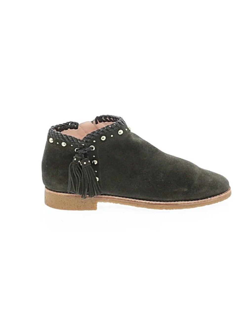 Kate Spade New York Bowie Olive Suede Studded Tassel Booties Size 9